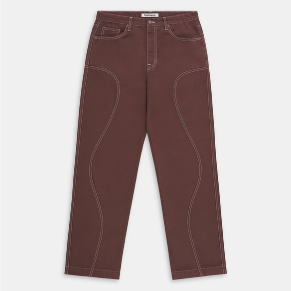 Madhappy Brown Contrast Stitch Utility Pants (M)